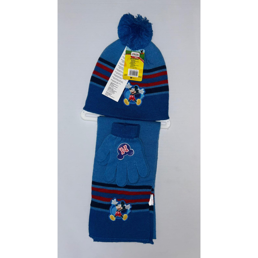 SET CAPPELLO, GUANTI E SCIARPA MICKEY MOUSE